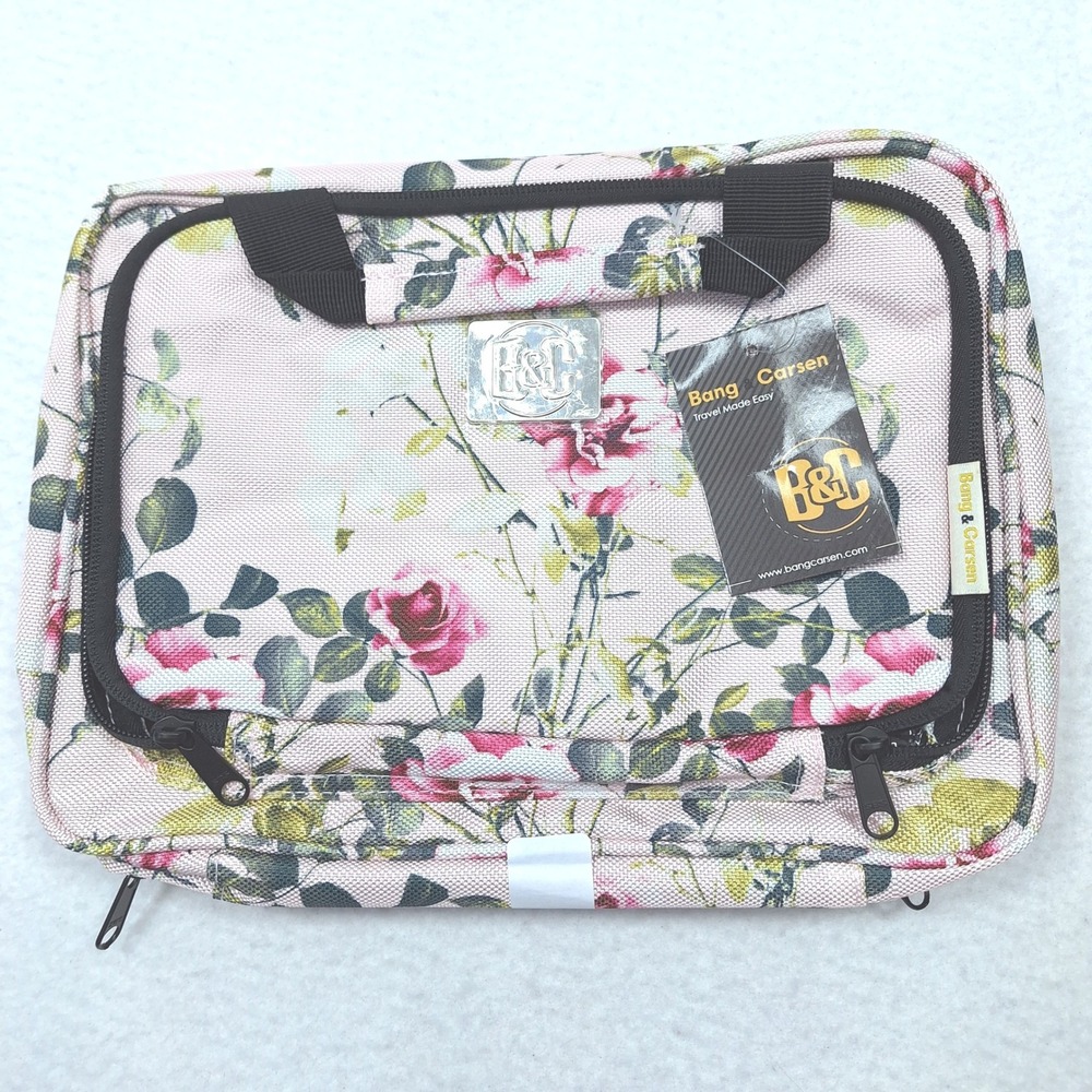 Bang & Carsen Toiletry Bag Womens Large Pink Floral Hanging Travel Organizer NEW